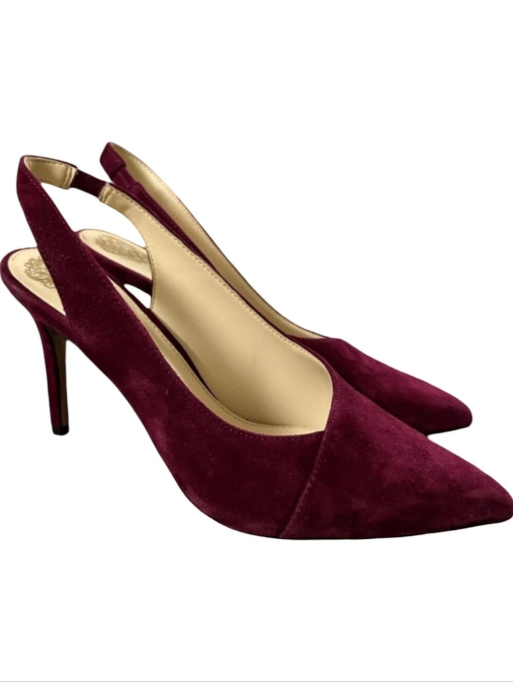Franco Sarto Burgundy Suede Slingback Heels Size 6